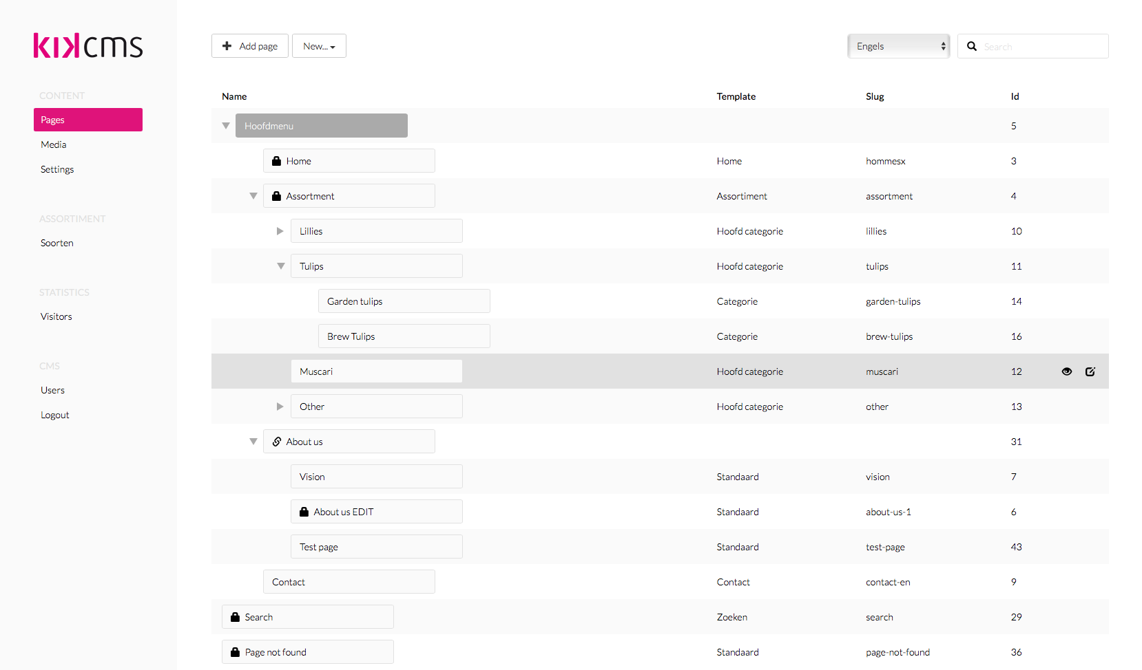 KikCMS pages KikCMS pages